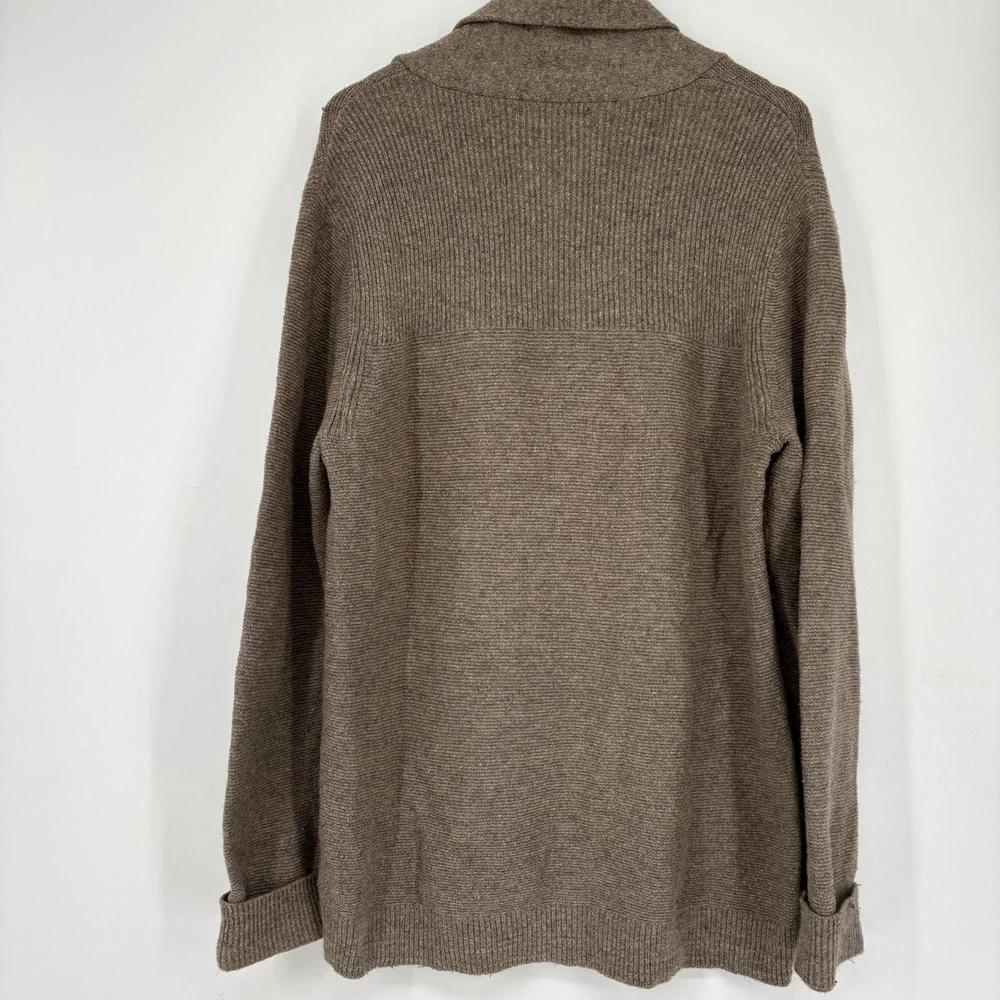 Banana Republic Shawl Collar Button Neck Sweater Mens Large Brown‎ - Picture 3 of 15